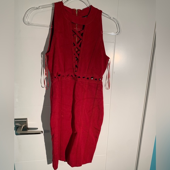 Red body con cut out dress - Picture 1 of 2
